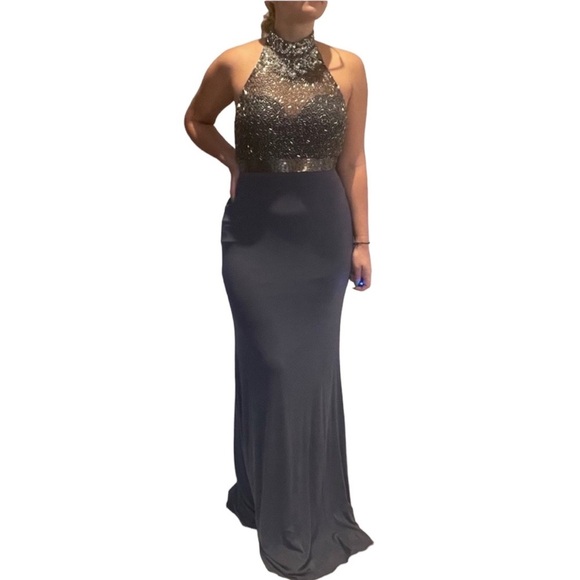 Jovani Halter Sequin Gown - Picture 2 of 8